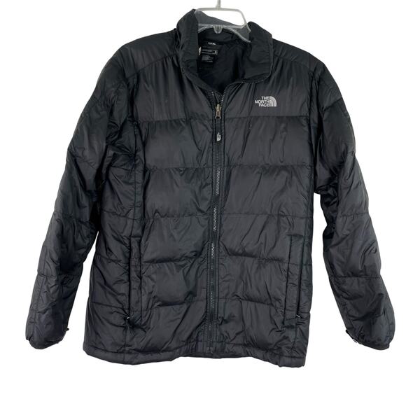 The North Face 550 Black Puffer Jacket Goose Down Fill Full Zip Boys XL (18/20) - Picture 1 of 16